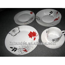 Haonai 20pcs elegant decal porcelain dinnerware sets